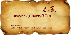 Lukovszky Borbála névjegykártya