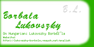 borbala lukovszky business card